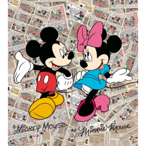 FTDxl1936 Dětská papírová fototapeta AG Design Mickey a Minnie, velikost 180 x 202 cm