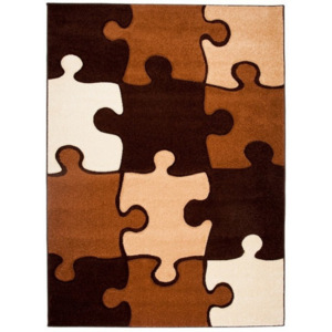 Kusový koberec Puzzle hnědý, Velikosti 80x150cm
