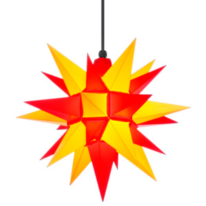 Herrnhutská hvězda A4 - žlutá/ červená, ∅ 40 cm