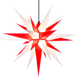 Herrnhutská hvězda A7 - bílá/ červená, ∅ 70 cm
