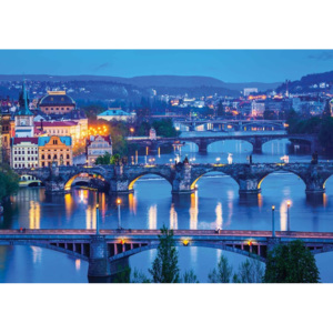 Fototapeta, Tapeta Praha - Mosty přes řeku, (250 x 104 cm)