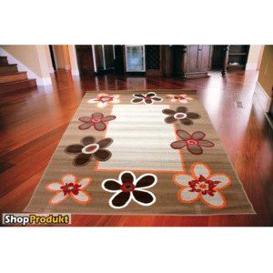 Kusový koberec PP Květy kávový, Velikosti 120x170cm