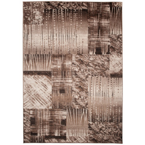 Luxusní kusový koberec Dřevo viskóza hnědý, Velikosti 120x170cm