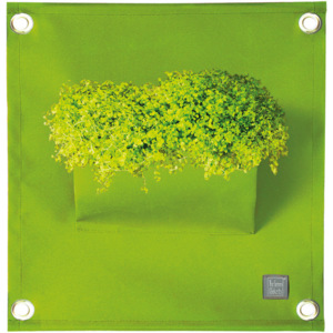 Zelený závěsný květináč The Green Pockets Amma, 45 x 50 cm
