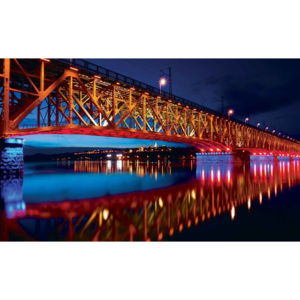 Fototapeta, Tapeta Nasvětlený most v noci, (368 x 254 cm)
