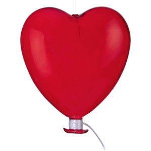 DREAMLAND Skleněný balón srdce 15 cm - červená