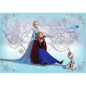 Fototapeta, Tapeta Disney Ledové království - Elsa, Anna, Olaf, (368 x 254 cm)
