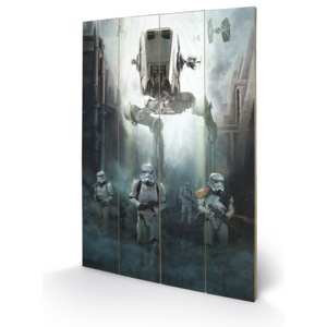 Dřevěný obraz Rogue One: Star Wars Story - Stormtrooper Patrol, (40 x 59 cm)