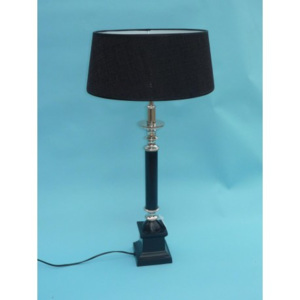 Stolní lampa - černé dřevo + nikl DCO001