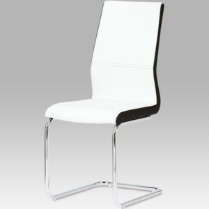 Jídelní židle DCL-821 WT koženka bílá s černými boky - Autronic