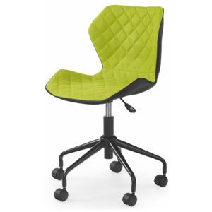 Dětská otočná židle Halmar MATRIX zelená-černá