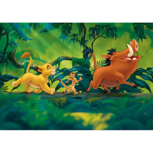 Fototapeta, Tapeta Disney - Lví král, Pumba, Simba, (312 x 219 cm)
