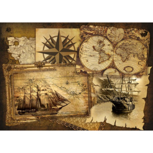 Fototapeta, Tapeta Vintage námořnická mapa, (312 x 219 cm)