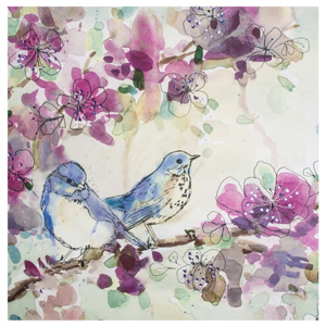 Bezrámový obraz 101561, Stitched Spring Birds, Wall Art, Graham Brown
