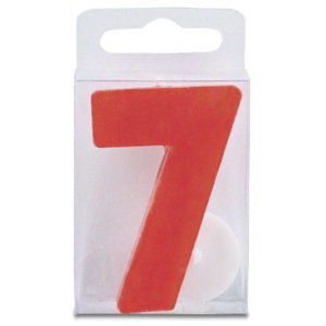 Svíčka ve tvaru číslice 7 - mini, červená - Stadter