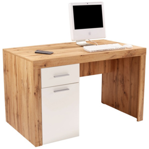 Psací Stůl Living barvy dubu, bílá 130/75/65 cm