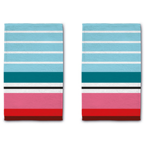 Ručník Stripes, 50 x 30 cm, set 2 ks REMEMBER (barevný vzor pruhovaný)