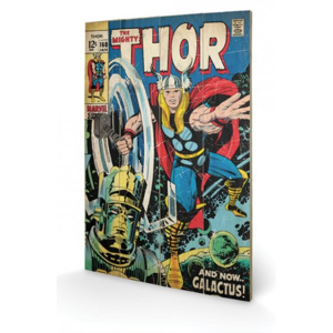 Dřevěný obraz Thor - Galactus, (40 x 59 cm)