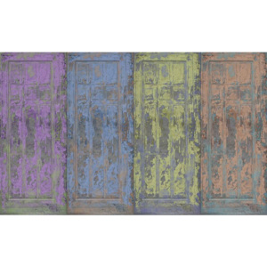 Fototapeta, Tapeta Dřevěné dveře - Rustikální styl, (416 x 254 cm)