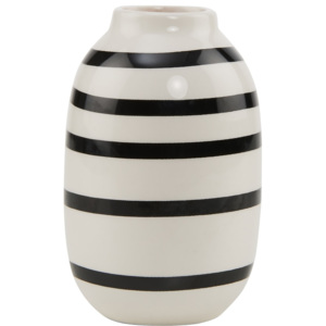 LILIPOT Váza pruhovaná - bílá/černá