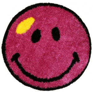 Kusový koberec Shaggy vlas 30 mm Smile lila, Velikosti 67x67cm