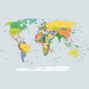 Fototapeta, Tapeta Mapa světa, (254 x 184 cm)