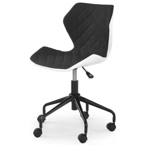 Dětská otočná židle Halmar MATRIX černá-bílá
