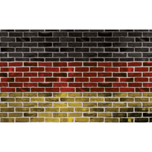 Fototapeta, Tapeta Cihlová stěna - Německá vlajka, (416 x 254 cm)