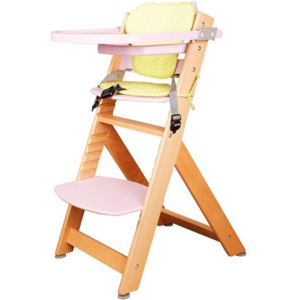 Dětská jídelní židle Z523 Vladěna přírodní/růžová - Bradop