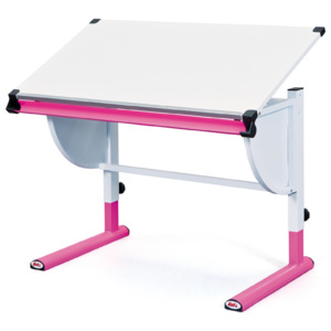 Dětský rostoucí psací stůl CETRIX bílo-růžový