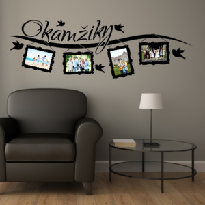 Wallvinil, Samolepky na zeď Okamžiky s fotorámečky, 110x36 cm