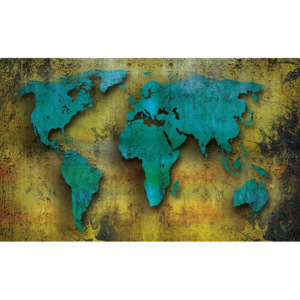 Fototapeta, Tapeta Mapa světa na dvěře, (312 x 219 cm)