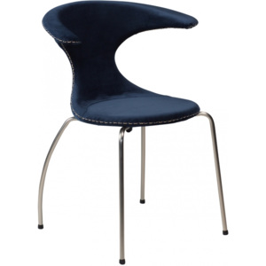 Židle DanForm Flair, tmavě modrý samet, podnož matný chrom DF100801595 DAN FORM