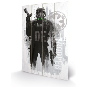 Dřevěný obraz Rogue One: Star Wars Story - Death Trooper Grunge, (40 x 59 cm)