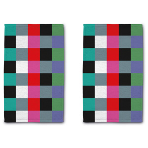 Ručník Square, 50 x 30 cm, set 2 ks REMEMBER (barevný vzor kostky)