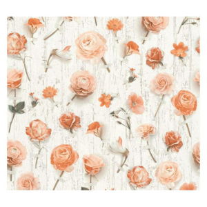 A.S. Création 32723-2 tapety na zeď Urban Flowers | 0,53 x 10,05 m | oranžová, šedá, bílá vliesová tapeta na stěnu 327232