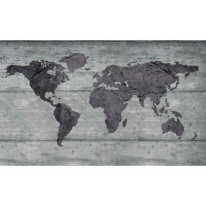 Fototapeta, Tapeta Mapa světa - betonová struktura, (312 x 219 cm)