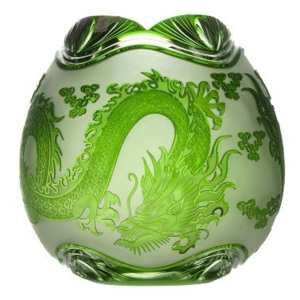 Váza Drak, barva zelená, výška 280 mm