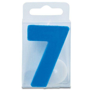 Svíčka ve tvaru číslice 7 - mini, modrá - Stadter