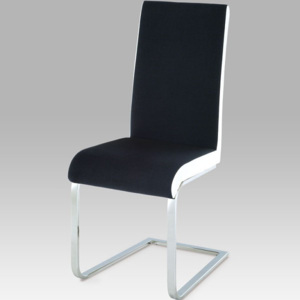 Jídelní židle HC-760 BKW látka černá/koženka bílá - Autronic