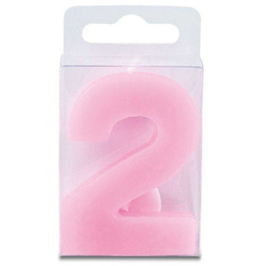 Svíčka ve tvaru číslice 2 - mini, růžová - Stadter