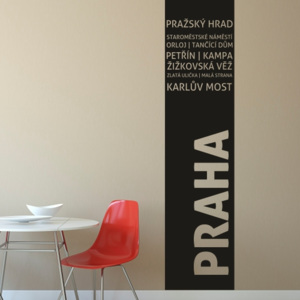 Wallvinil, Samolepky na zeď Pruh Praha, 120x28 cm