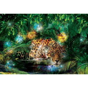 Fototapeta, Tapeta Leopard v džungli, (312 x 219 cm)