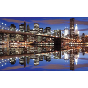 Fototapeta, Tapeta New York Brooklynský most v noci, (184 x 254 cm)