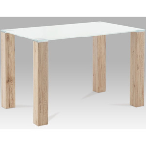 Jídelní stůl AT-1055 SRE dub san remo/bílé sklo - Autronic