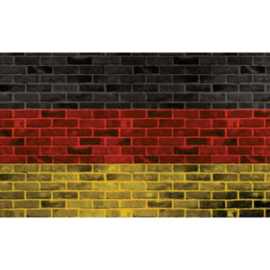 Fototapeta, Tapeta Cihlová stěna - Německá vlajka, (254 x 184 cm)