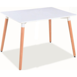 Jídelní stůl Modena 120 x 80 cm bílá/buk - Casarredo