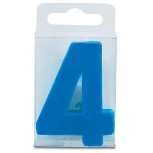 Svíčka ve tvaru číslice 4 - mini, modrá - Stadter