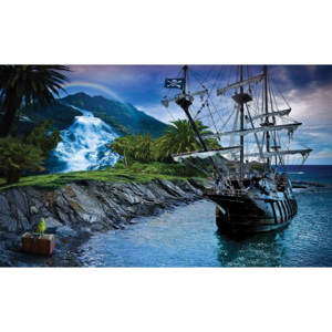 Fototapeta, Tapeta Pirátská loď, (208 x 146 cm)