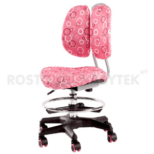 Dětská rostoucí židle DINO s kruhovou oporou růžová